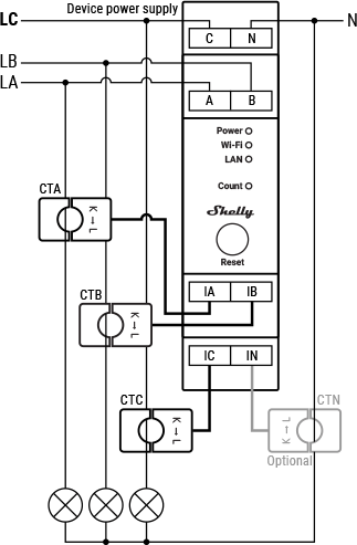 Shelly Pro 3EM 400A - Lykalyte